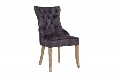 Designová stolička Queen samet královská šedá