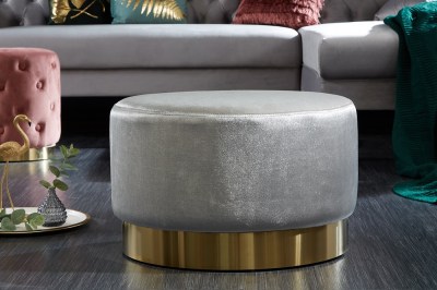 Designová taburetka Rococo 55 cm šedá / zlatá