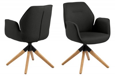 Designová židle Ariella tmavě šedá - přírodní - otevřené balení