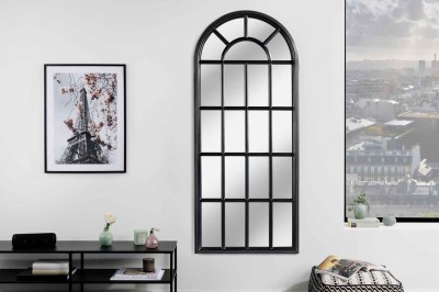 Designové nástěnné zrcadlo Window II 140 cm černé