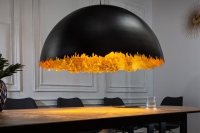 Designové závěsné svítidlo Lareina 61 cm černo-zlaté