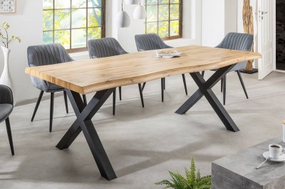 Designový jídelní stůl Kaniesa 180 cm hnědý - vzor divoký dub