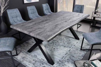 Designový jídelní stůl Kaniesa 180 cm šedý - vzor divoký dub