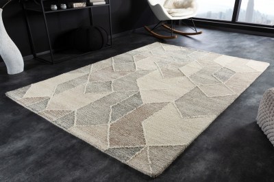 Designový koberec Sadiya 230 x 160 cm béžovo-hnědý - vlna