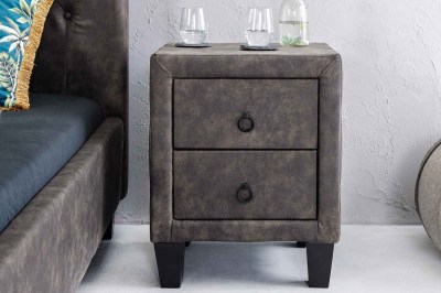 Designový noční stolek Viviano vintage šedý