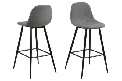 Designová barová židle Nayeli světle šedá a černá