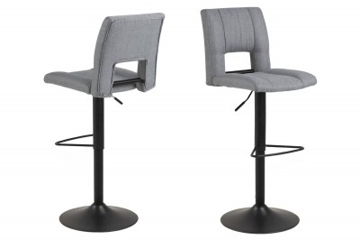 Designová barová židle Nerine světle šedá a černá