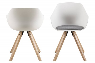 Designová jídelní židle Nerys bílá a přírodní