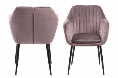 Designová židle Nashira světle růžová kovová
