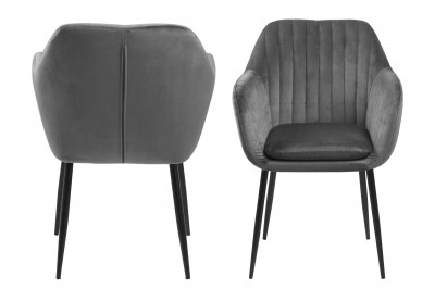 Designová židle Nashira tmavě šedá kovová