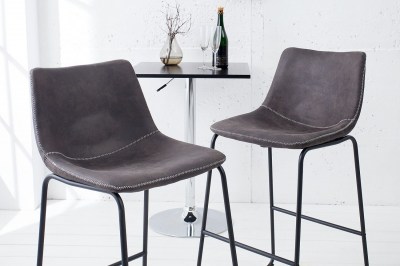 Designová barová stolička Ester / vintage šedá