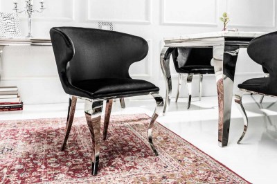 Designová židle Rococo II černý samet