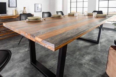 Designový jídelní stůl Flame, 200 cm, sheesham šedý