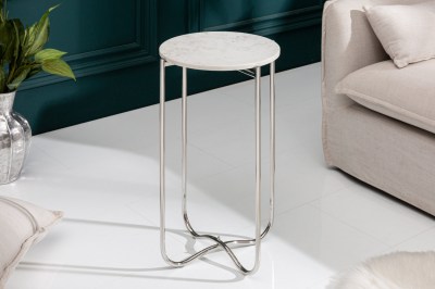 Odkládací stolek Tristen I 35 cm mramor bílý