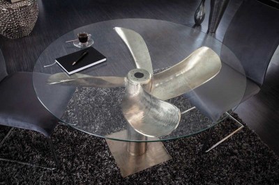 Designový jídelní stůl Propeller 94 cm stříbrný