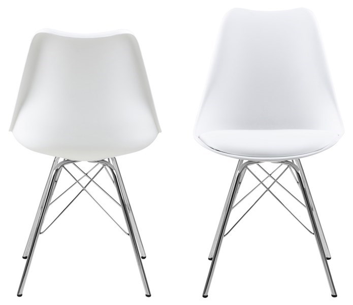 Designová židle Nasia bílá chromová 