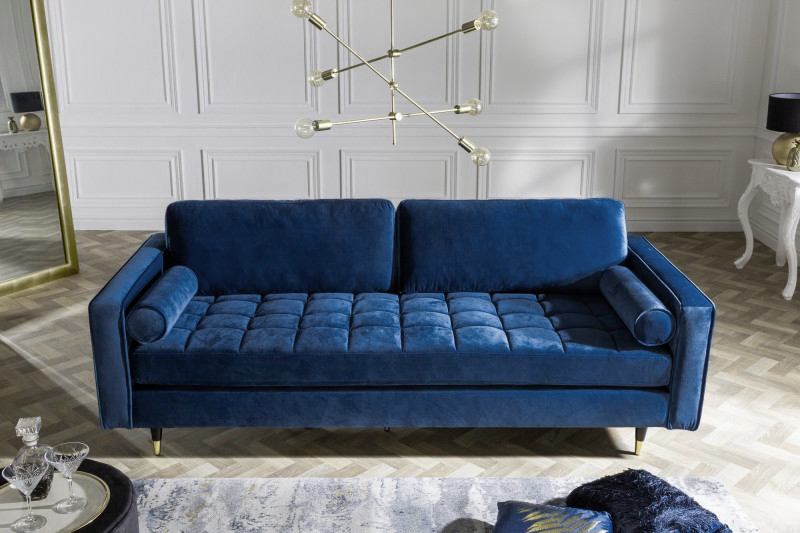 LuxD Designová sedačka Adan, 225 cm, modrý samet