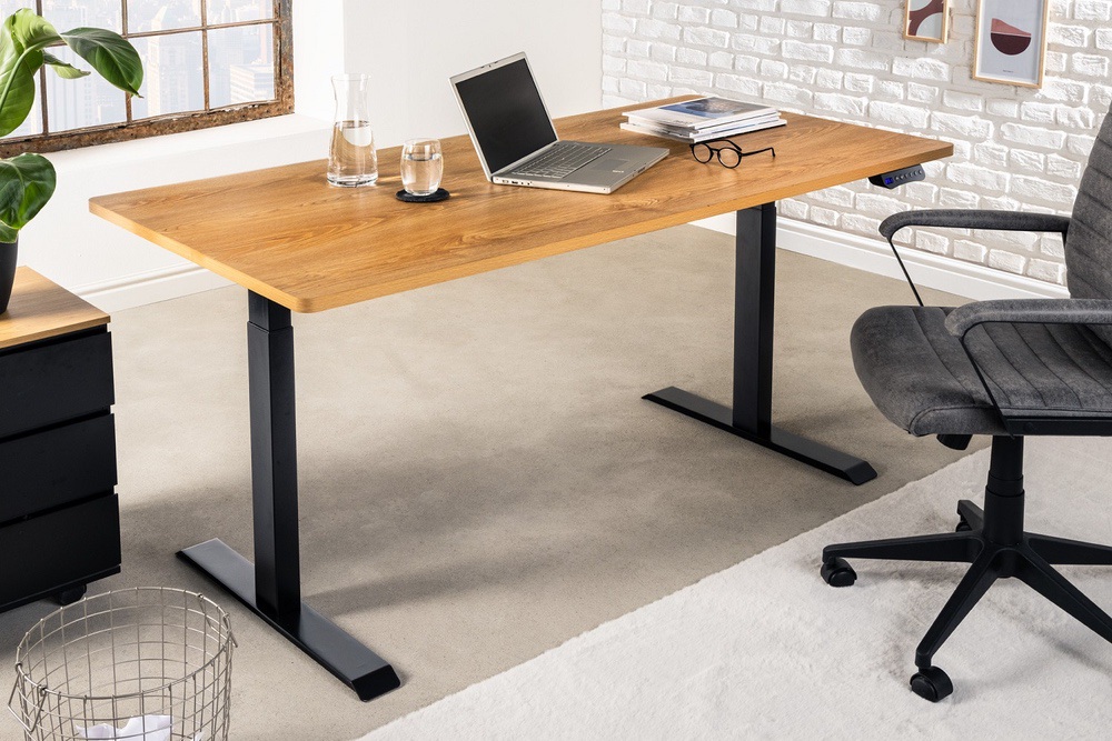LuxD Výškově nastavitelný psací stůl Jayden 160 cm imitace dub