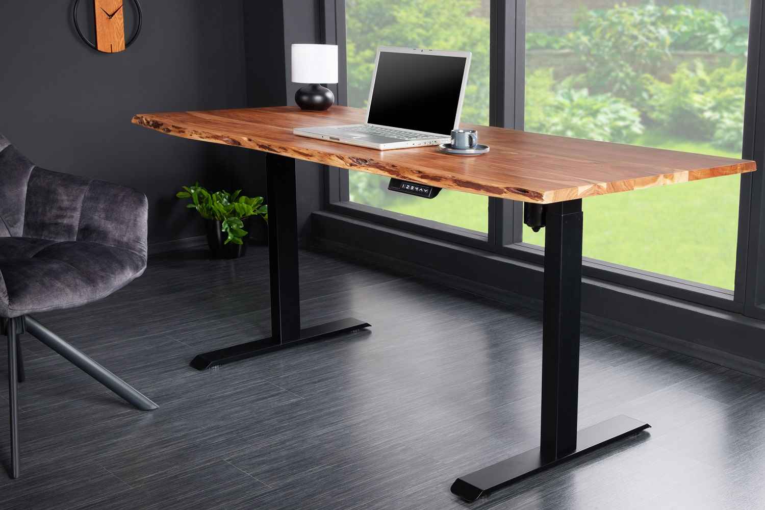 LuxD Výškově nastavitelný psací stůl Massive 160 cm akácie